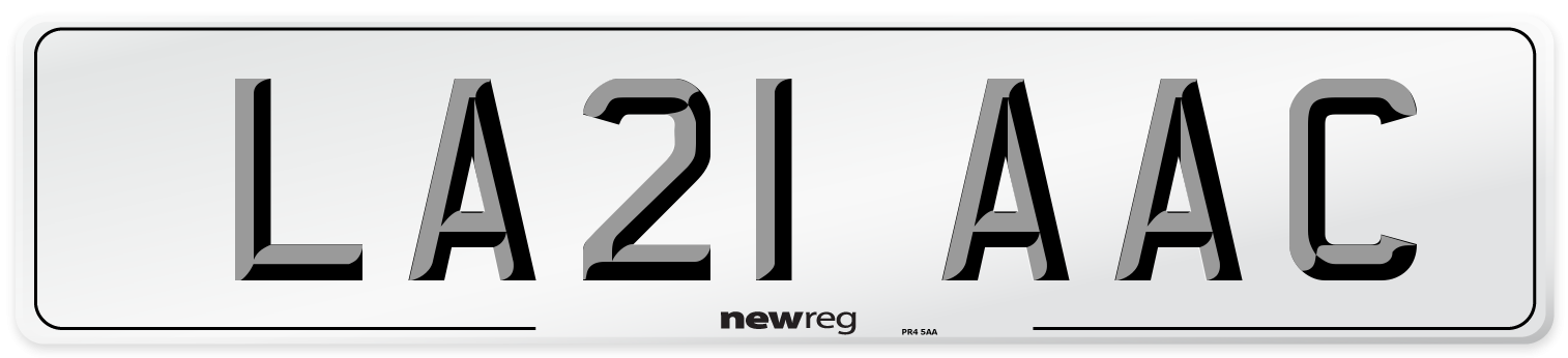 LA21 AAC Number Plate from New Reg